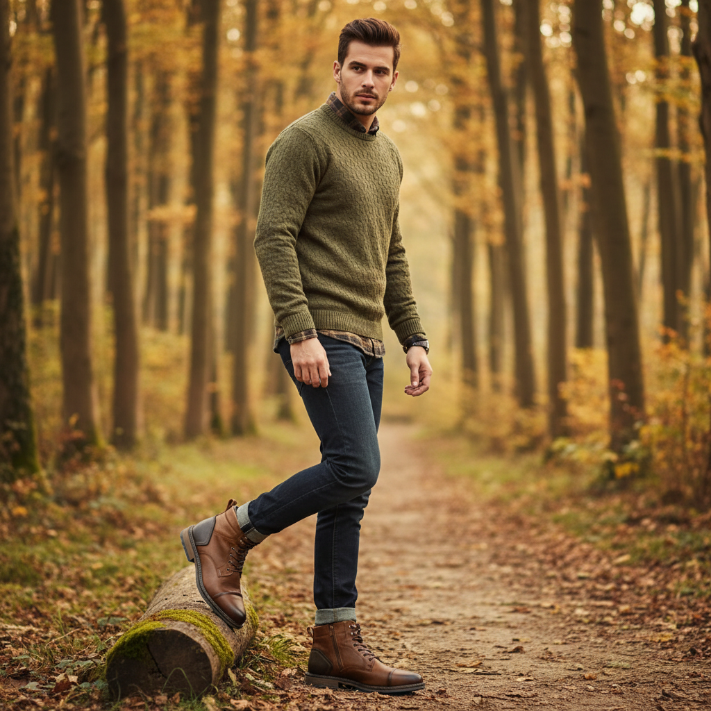 Jackson | Men's Lace-Up Boots With Ankle Height And Cap Toe Design | Vintage