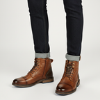 Jackson | Men's Lace-Up Boots With Ankle Height And Cap Toe Design | Vintage