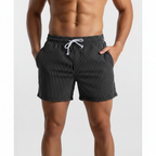 Jackson | Men's Swim Short With Drawstring Waist And Striped Texture | Summer