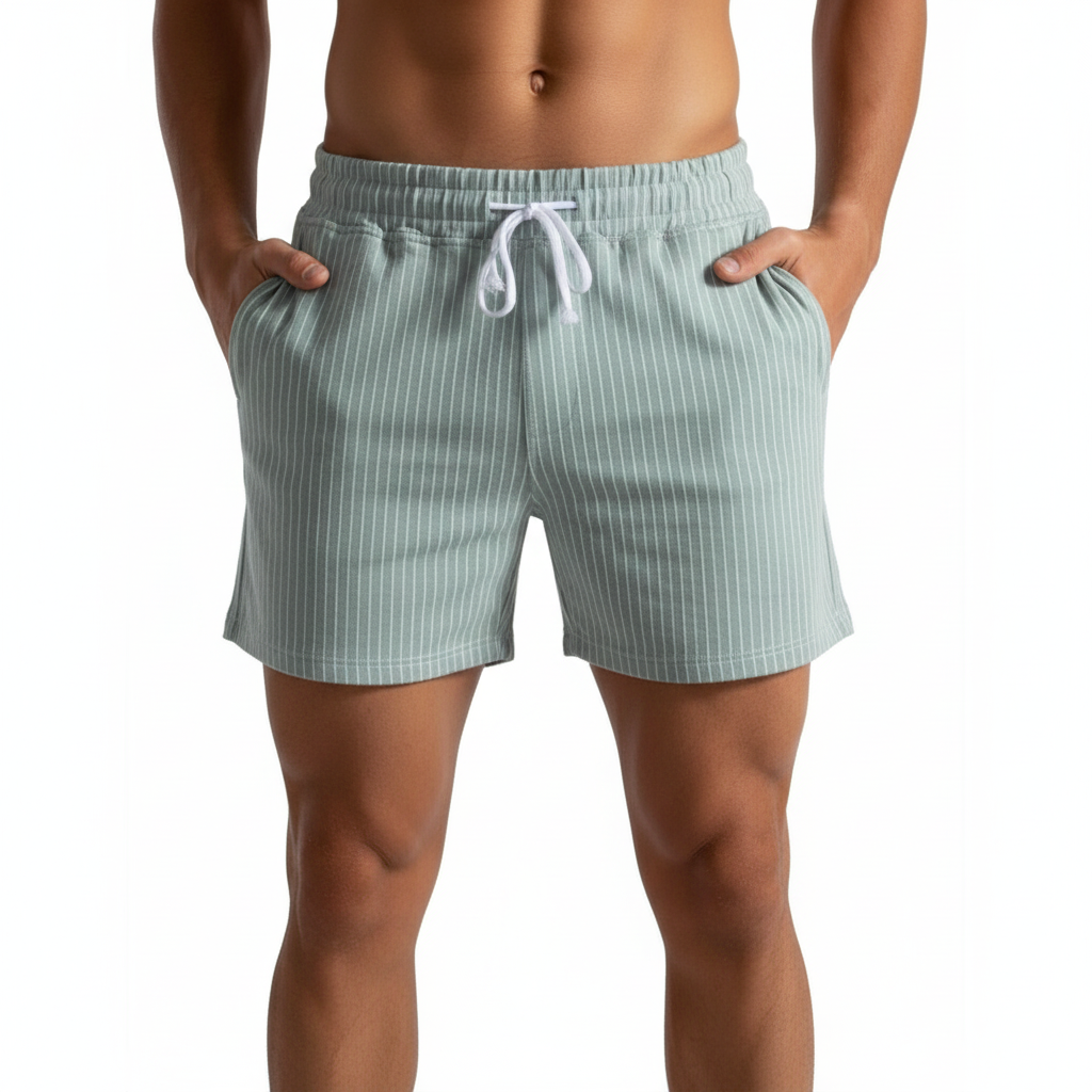 Jackson | Men's Swim Short With Drawstring Waist And Striped Texture | Summer