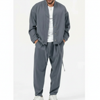 Jackson | Men's Two Piece Set With Button Jacket And Drawstring Pants | Minimalist