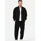 Jackson | Men's Two Piece Set With Button Jacket And Drawstring Pants | Minimalist