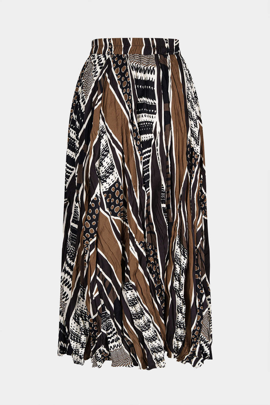 Joany | Women's Maxi Skirt With Pleated Design And Tribal Print | Bohemian
