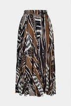 Joany | Women's Maxi Skirt With Pleated Design And Tribal Print | Bohemian