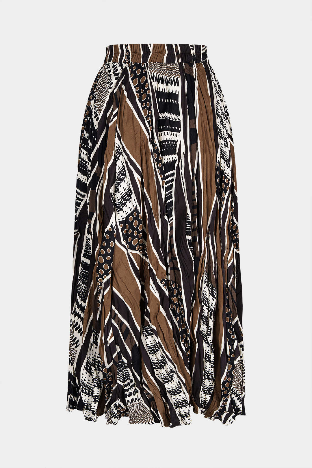 Joany | Women's Maxi Skirt With Pleated Design And Tribal Print | Bohemian