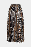 Joany | Women's Maxi Skirt With Pleated Design And Tribal Print | Bohemian