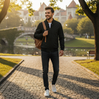 Liam | Men's Bomber Jacket With Zip Closure And High Neck | Casual