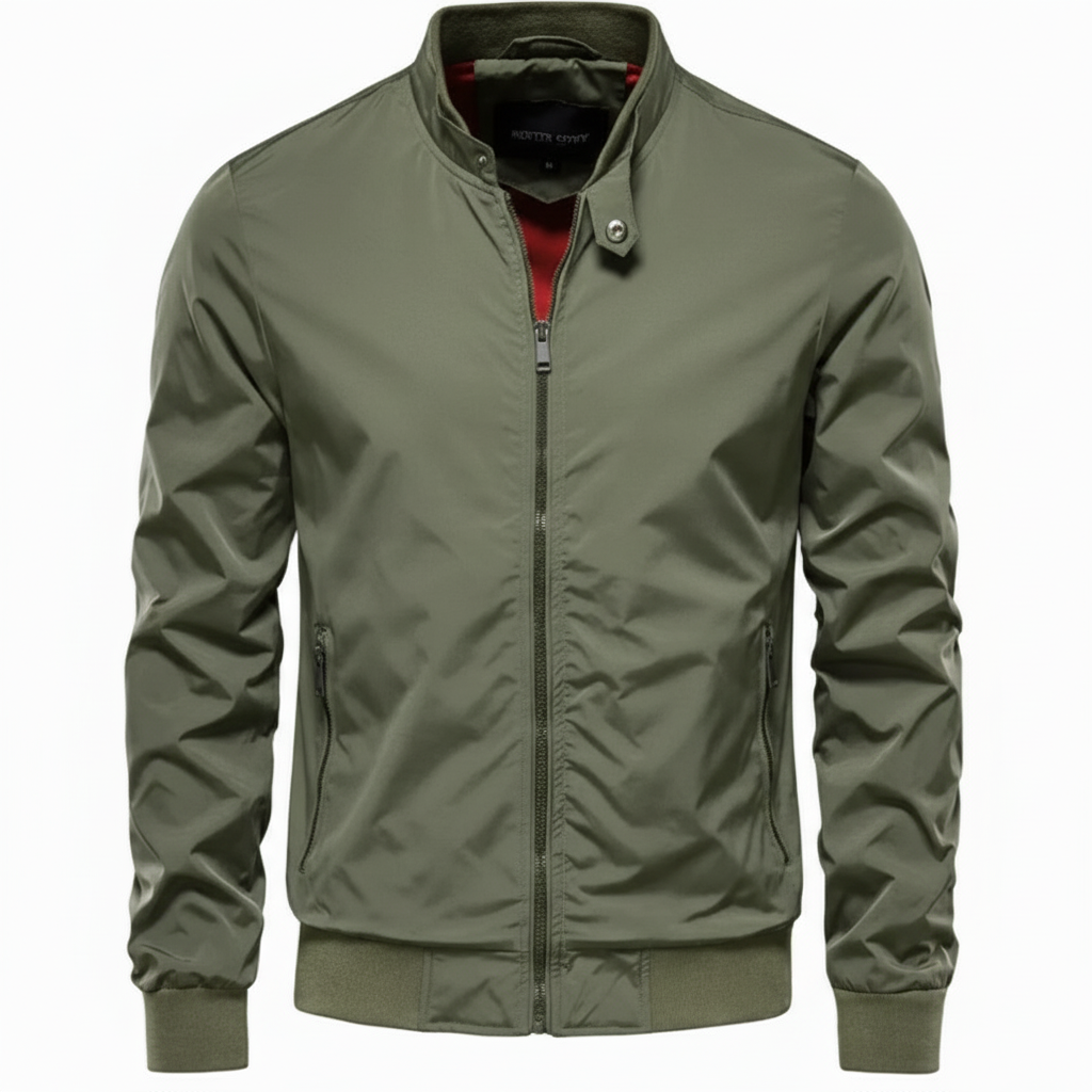 Liam | Men's Bomber Jacket With Zip Closure And High Neck | Casual
