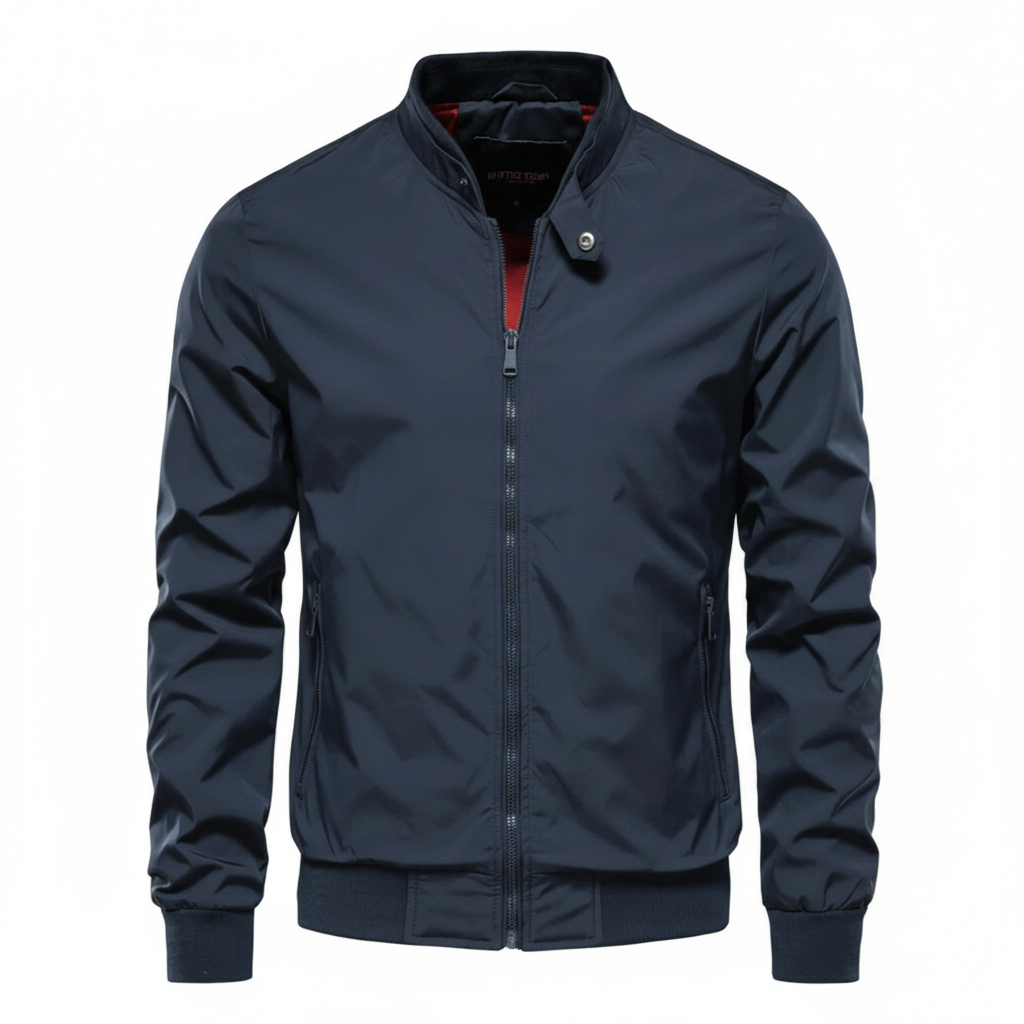Liam | Men's Bomber Jacket With Zip Closure And High Neck | Casual