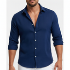 Liam | Men's Casual Shirt With Mandarin Collar And Long Sleeves | Smart Casual