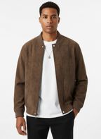Liam | Men's Leather Jacket With Zip Closure And Stand Collar | Casual