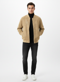 Liam | Men's Leather Jacket With Zip Closure And Stand Collar | Casual