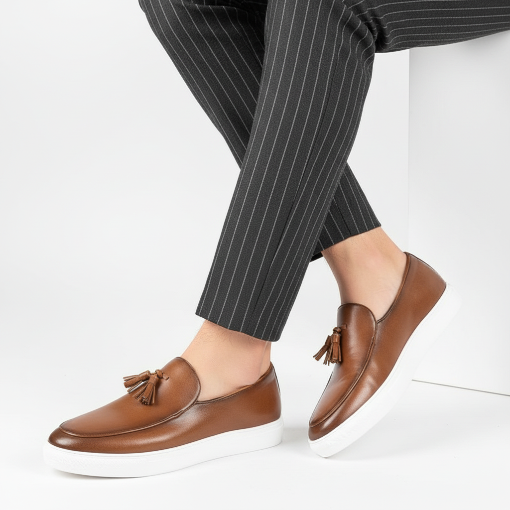 Liam | Men's Loafers With Slip On Design And Tassel Detail | Smart Casual