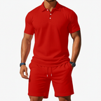 Liam | Men's Polo Shirt With Short Sleeves And Button Placket | Casual