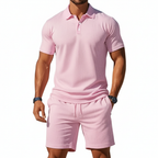 Liam | Men's Polo Shirt With Short Sleeves And Button Placket | Casual