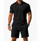 Liam | Men's Polo Shirt With Short Sleeves And Button Placket | Casual