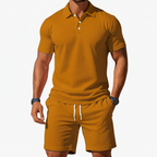 Liam | Men's Polo Shirt With Short Sleeves And Button Placket | Casual