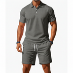 Liam | Men's Polo Shirt With Short Sleeves And Button Placket | Casual