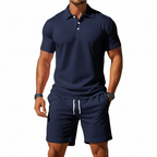 Liam | Men's Polo Shirt With Short Sleeves And Button Placket | Casual