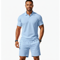 Liam | Men's Polo Shirt With Short Sleeves And Button Placket | Casual