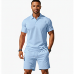 Liam | Men's Polo Shirt With Short Sleeves And Button Placket | Casual