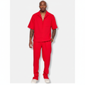 Liam | Men's Two Piece Set With Cuban Collar And Straight Leg Pants | Casual