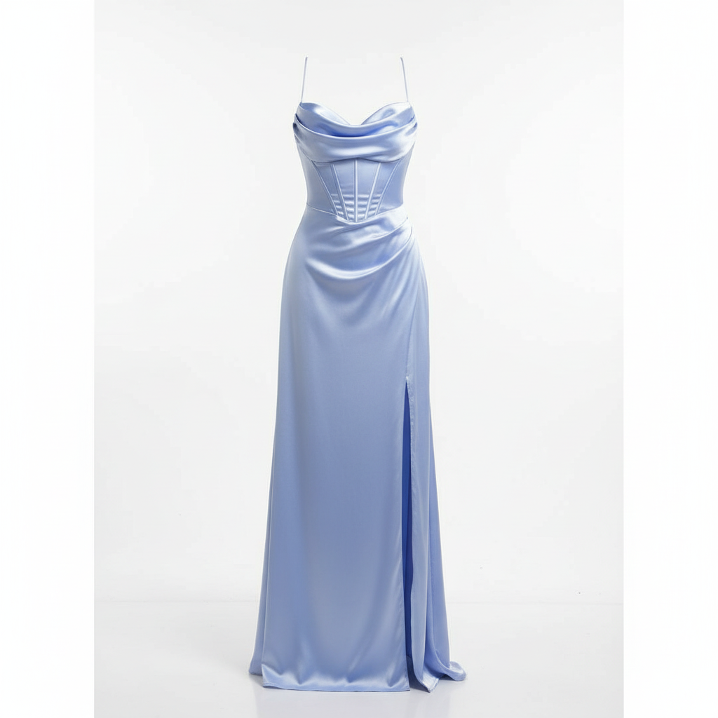 Lily | Women’s Cocktail Maxi Dress With Cowl Neckline And High Slit | Glamorous