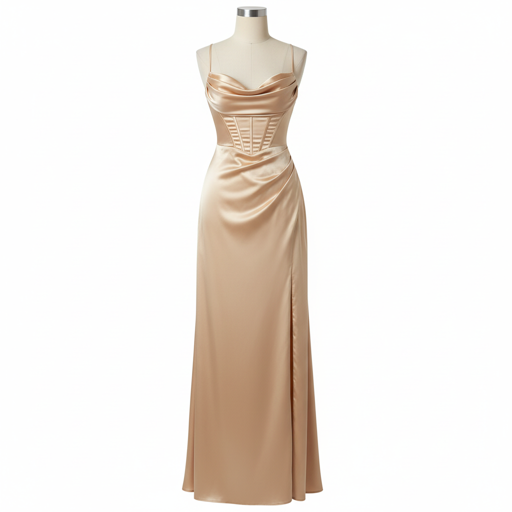 Lily | Women’s Cocktail Maxi Dress With Cowl Neckline And High Slit | Glamorous
