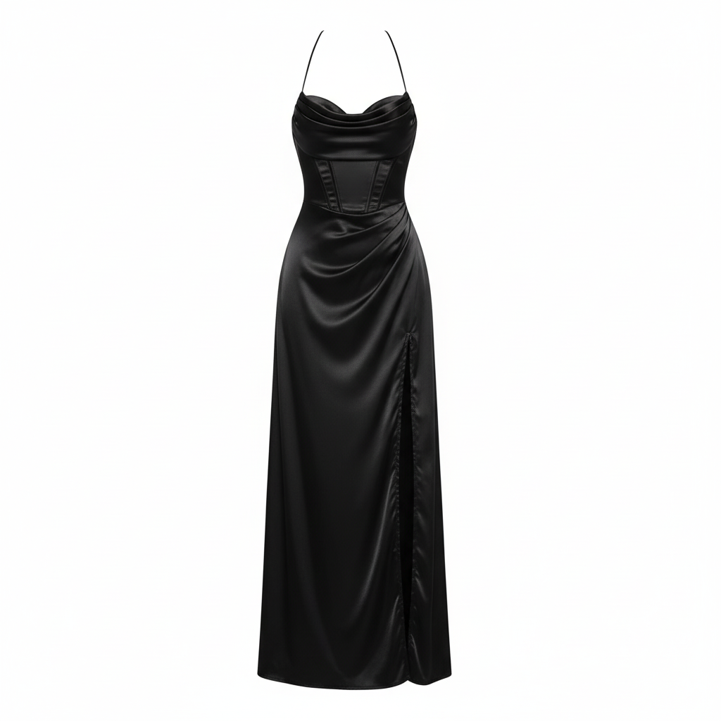 Lily | Women’s Cocktail Maxi Dress With Cowl Neckline And High Slit | Glamorous