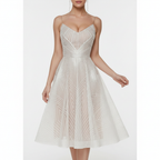 Liora | Women's Cocktail Midi Dress With Elegant Flutter Sleeves And V Neckline