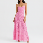 Liora | Women's Formal Maxi Dress With Wrap V Neck And Printed Design