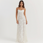 Liora | Women's Formal Maxi Dress With Wrap V Neck And Printed Design