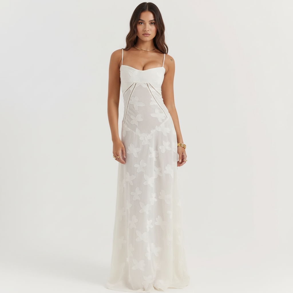 Liora | Women's Formal Maxi Dress With Wrap V Neck And Printed Design