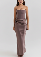 Liora | Women's Wedding Guest Dress With Deep V Neck And Pleated Finish