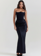 Liora | Women's Wedding Guest Dress With Deep V Neck And Pleated Finish