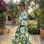 Livia | Women’s Formal Maxi Dress With Tie-Dye Print And Long Sleeve Design | Elegant Maxi