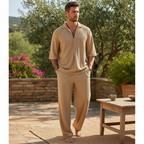 Lucas | Men's 2-Piece Set With Short Sleeve Shirt And Relaxed Trousers | Summer