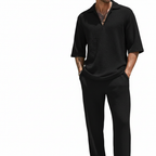 Lucas | Men's 2-Piece Set With Short Sleeve Shirt And Relaxed Trousers | Summer