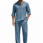 Lucas | Men's 2-Piece Set With Short Sleeve Shirt And Relaxed Trousers | Summer