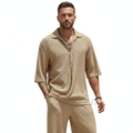 Lucas | Men's 2-Piece Set With Short Sleeve Shirt And Relaxed Trousers | Summer