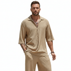 Lucas | Men's 2-Piece Set With Short Sleeve Shirt And Relaxed Trousers | Summer