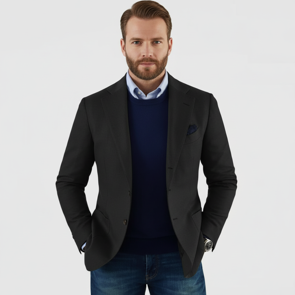 Lucas | Men's Blazer With Notch Lapel And Button Front | Smart Casual