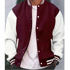 Lucas | Men's Bomber Jacket With Contrast Sleeves And Snap Buttons | Casual