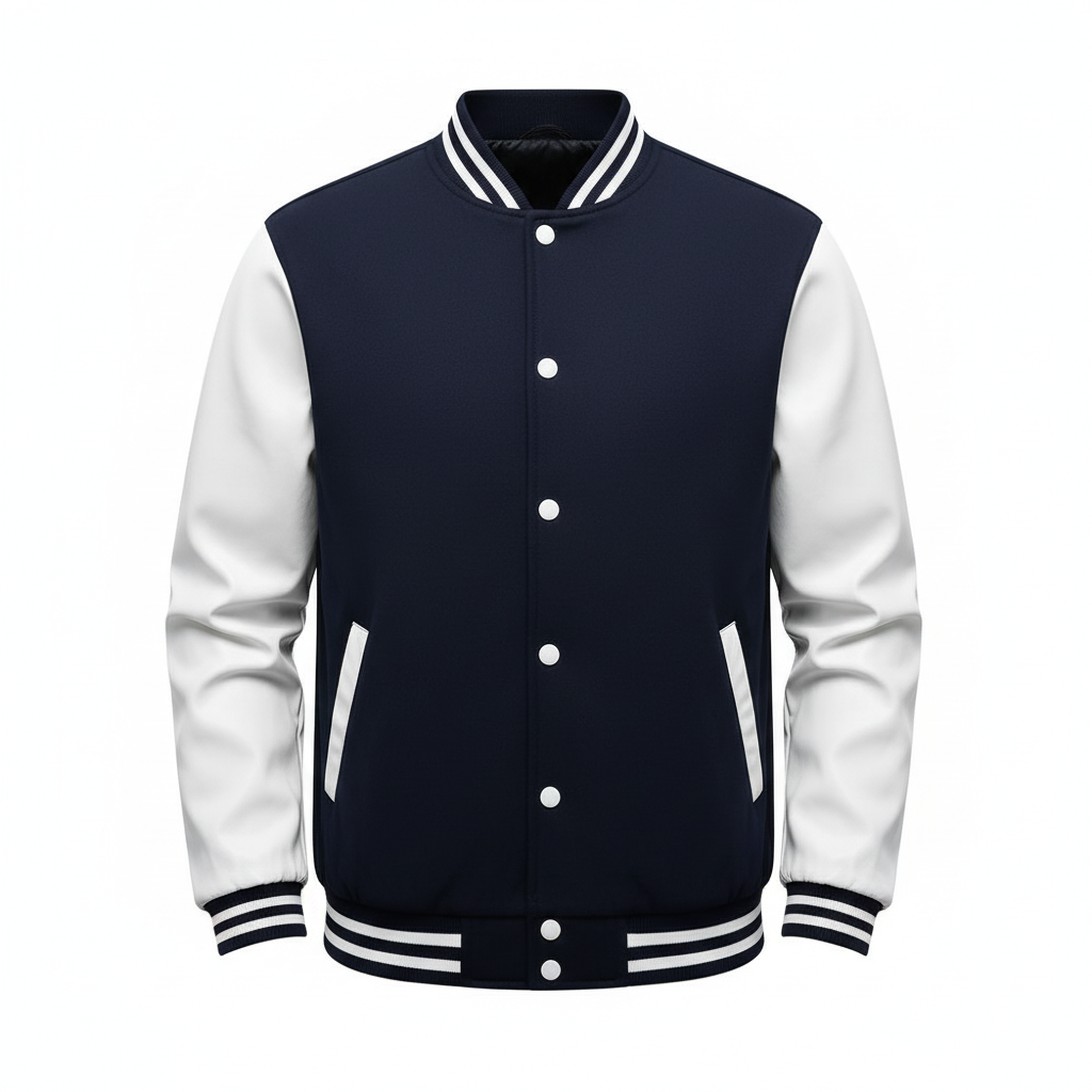 Lucas | Men's Bomber Jacket With Contrast Sleeves And Snap Buttons | Casual