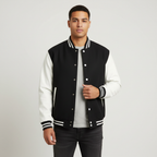 Lucas | Men's Bomber Jacket With Contrast Sleeves And Snap Buttons | Casual