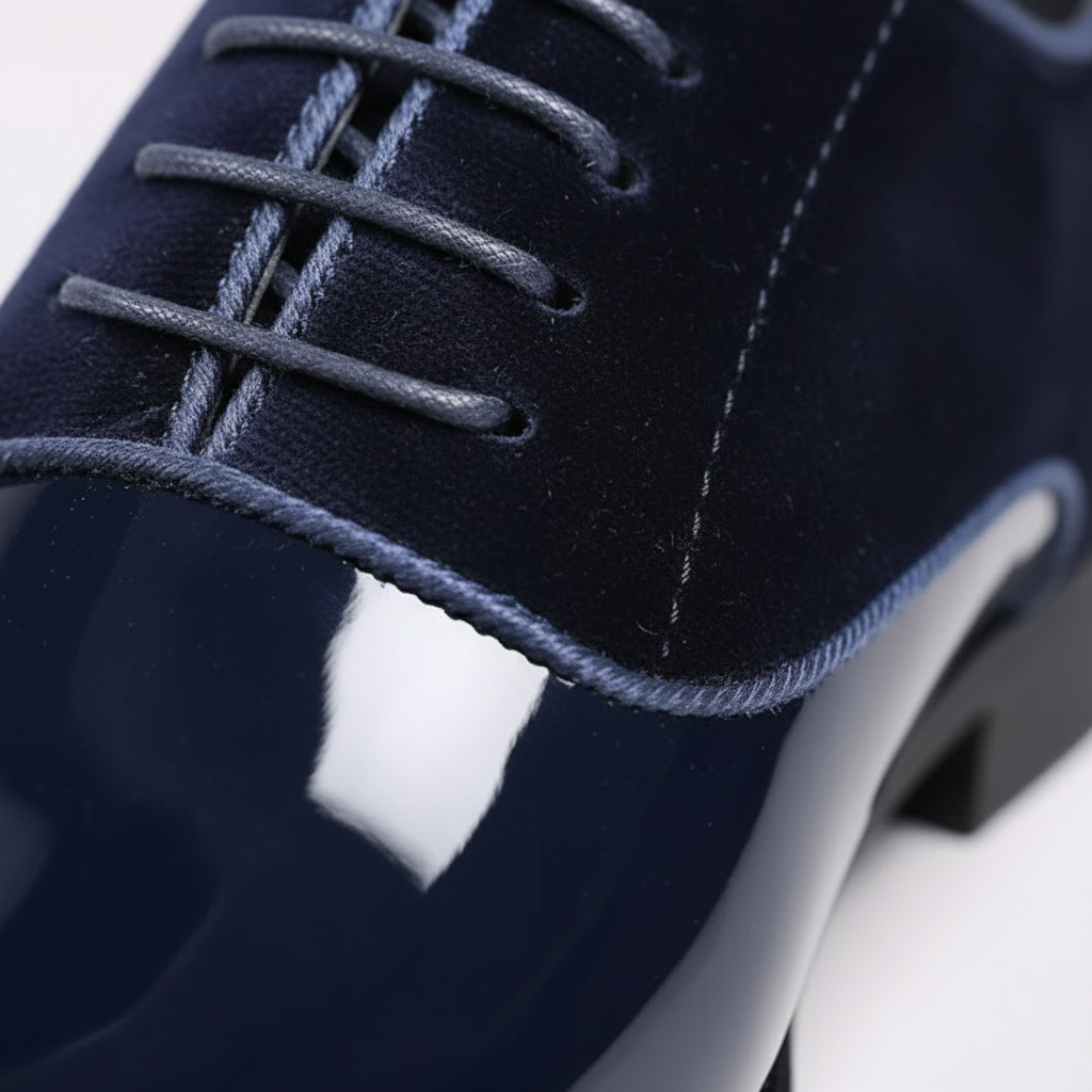 Lucas | Men's Patent Oxford Shoes With Lace Up Closure And Sleek Panel Design | Formal