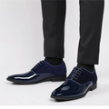 Lucas | Men's Patent Oxford Shoes With Lace Up Closure And Sleek Panel Design | Formal