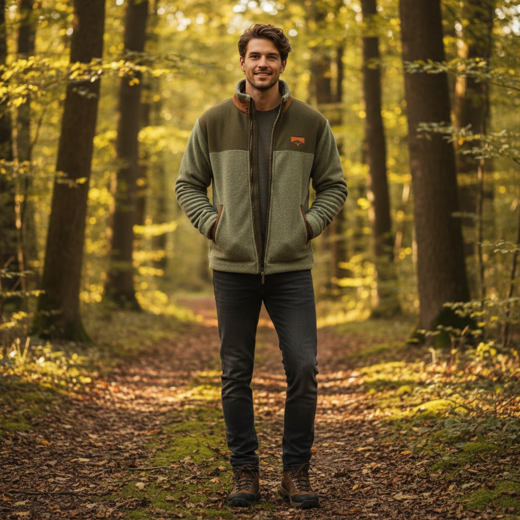 Lucas | Men's Sherpa Jacket With High Neck And Zip Closure | Outdoor
