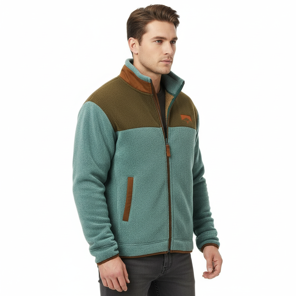 Lucas | Men's Sherpa Jacket With High Neck And Zip Closure | Outdoor