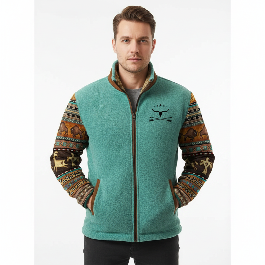 Lucas | Men's Sherpa Jacket With High Neck And Zip Closure | Outdoor